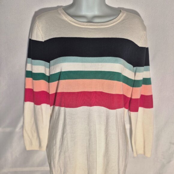 VAN HEUSEN stylish Knit sweater, colorful stripes in size Medium - Picture 9 of 12
